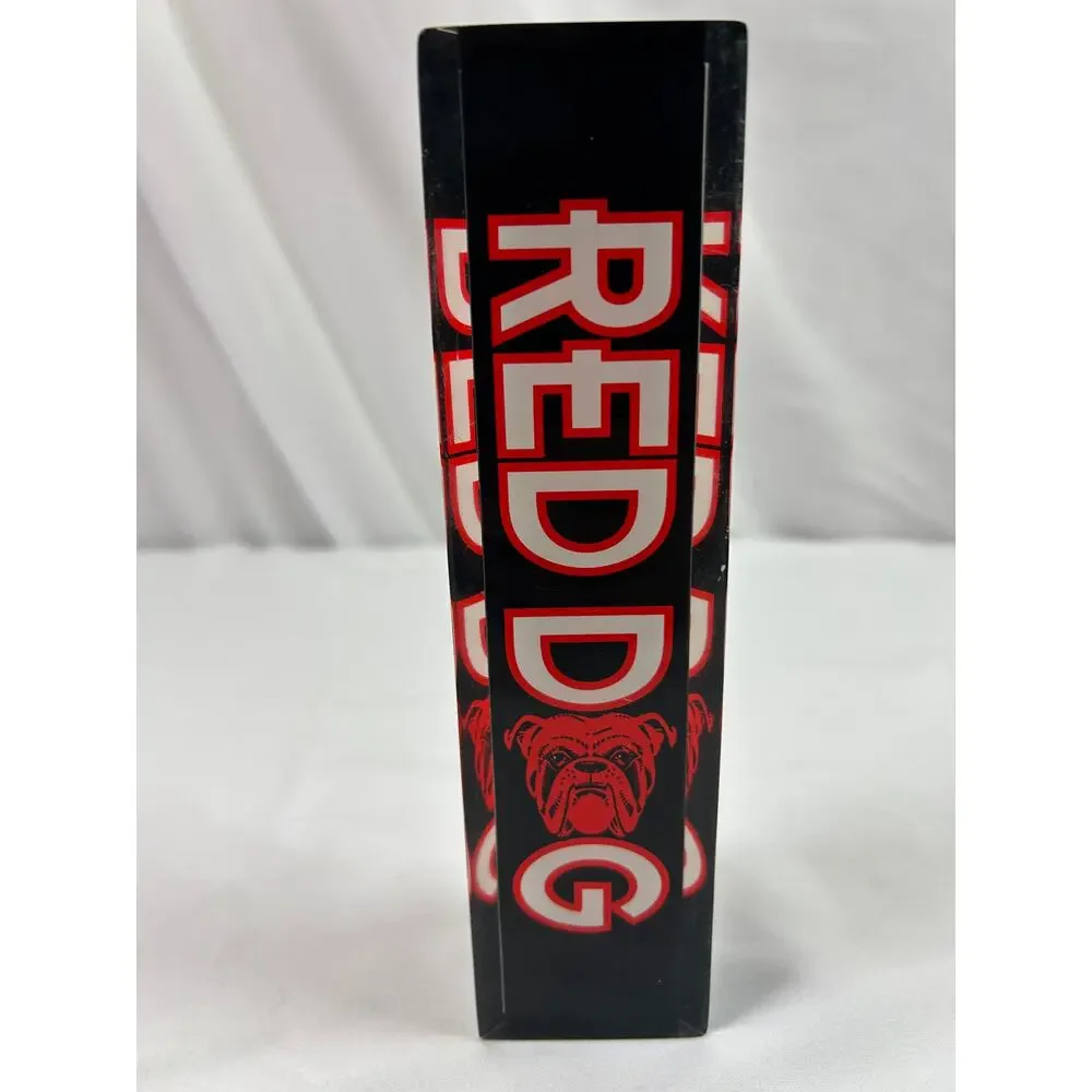 Vintage Red Dog Beer Tap Handle 1990s 3 Sided Acrylic Plank Road Brewery